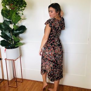 Mid calf length black dress